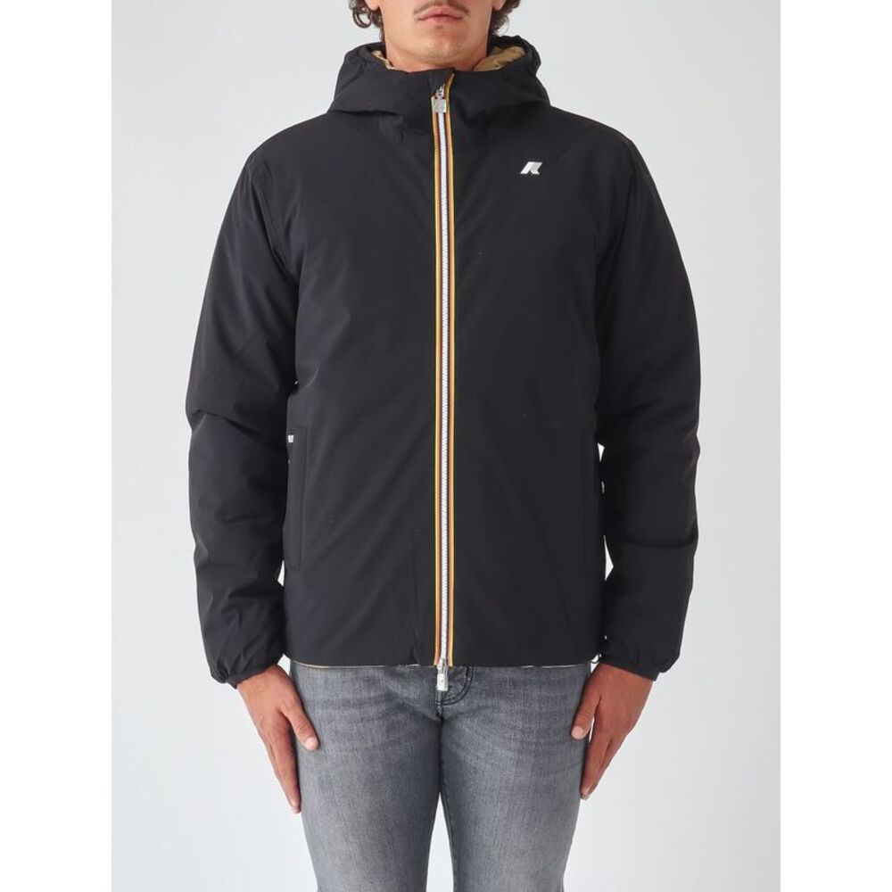K-Way Men Reversible Hooded Windbreaker K-Way In Recycled Nylon